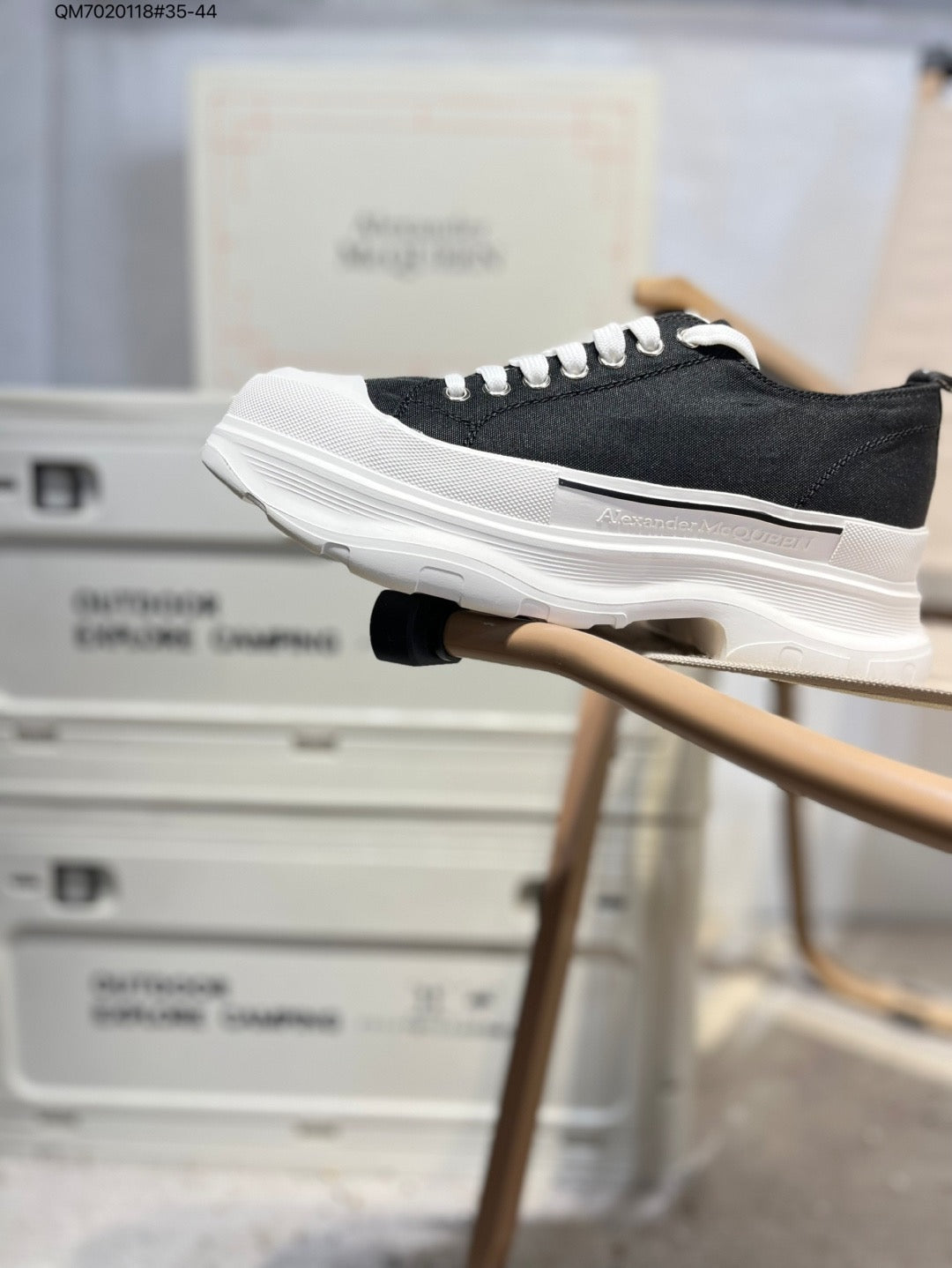 Alexander McQueen Tread Slick  'Black White' 462214 QM7020118 - Main View