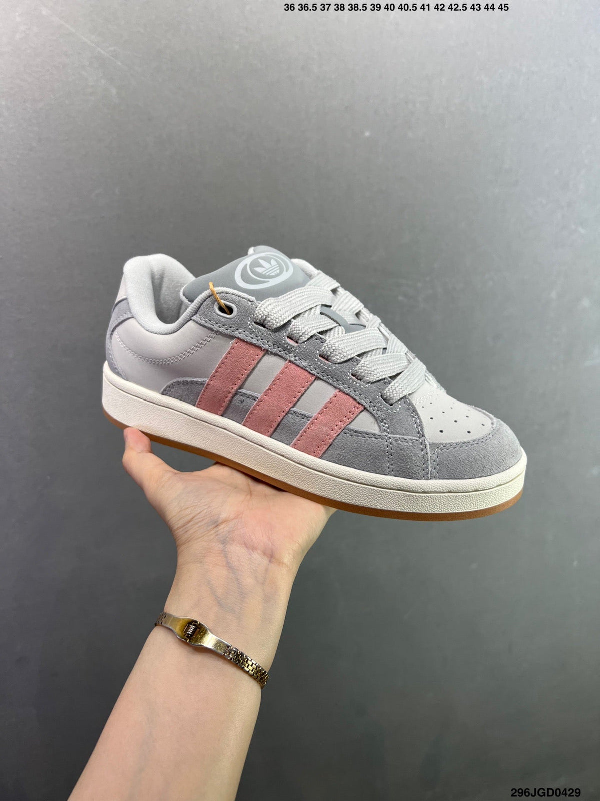 Adidas Originals Campus 00s  Beta 'Grey / Pink' JR8054 - Angle View 2