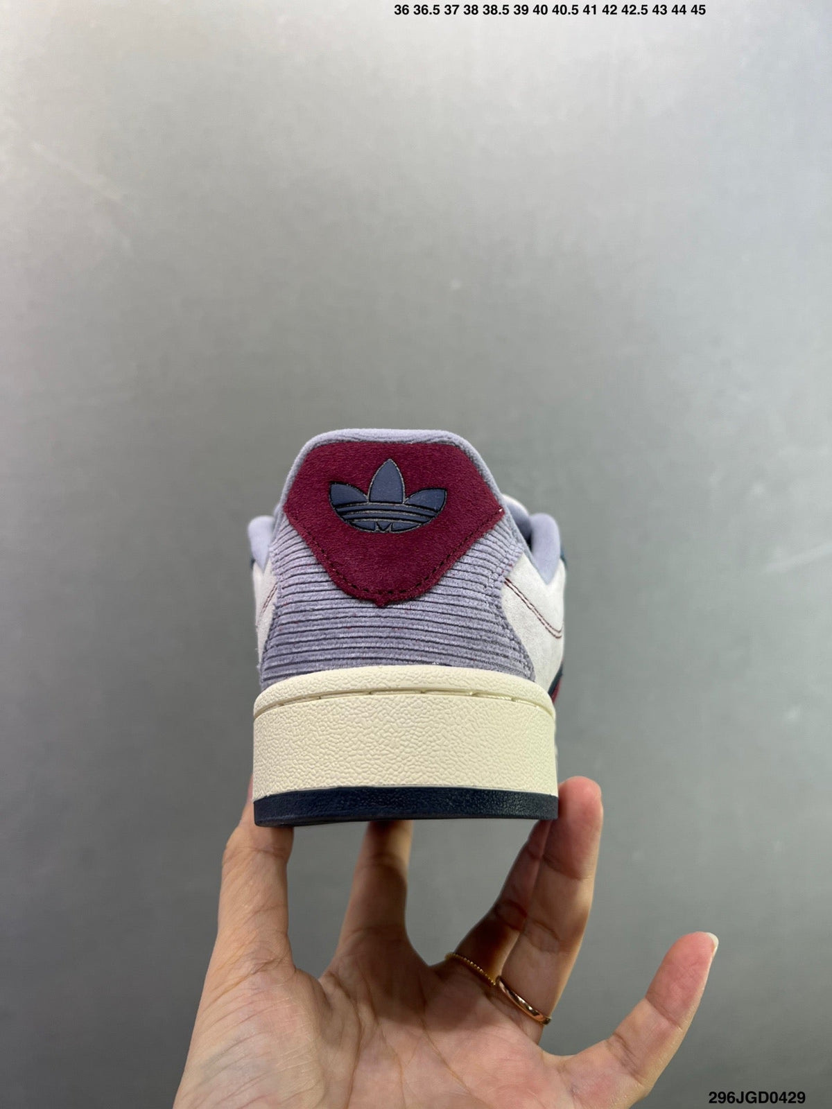 Adidas Originals Campus 00s  "Dash Gray Collegiate Burgundy" JR8054 - Angle View 4