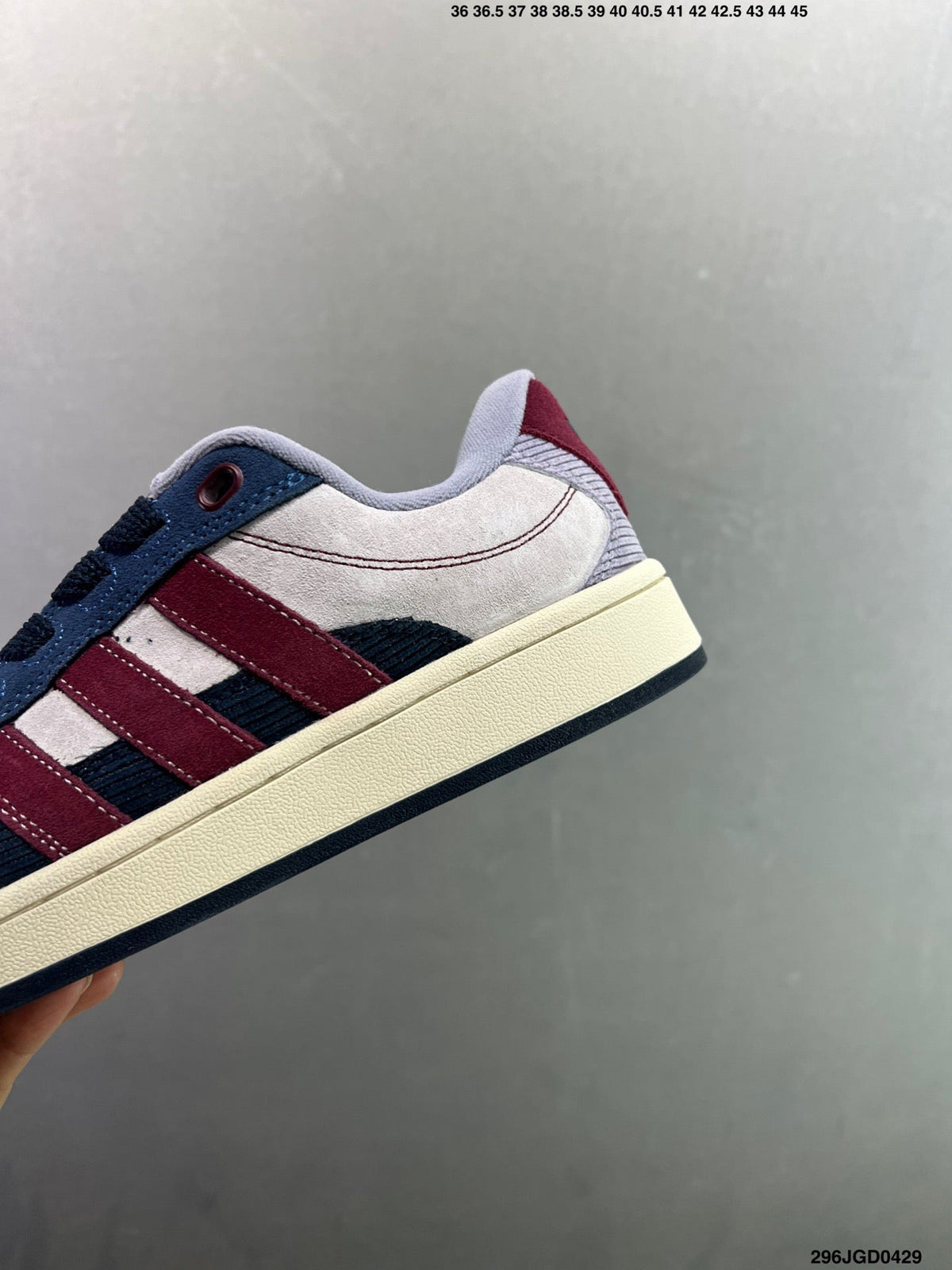 Adidas Originals Campus 00s  "Dash Gray Collegiate Burgundy" JR8054 - Angle View 6