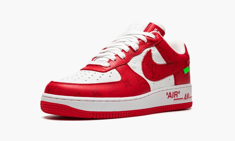LOUIS VUITTON AIR FORCE 1 LOW "Virgil Abloh - White/Red" - Angle View 3