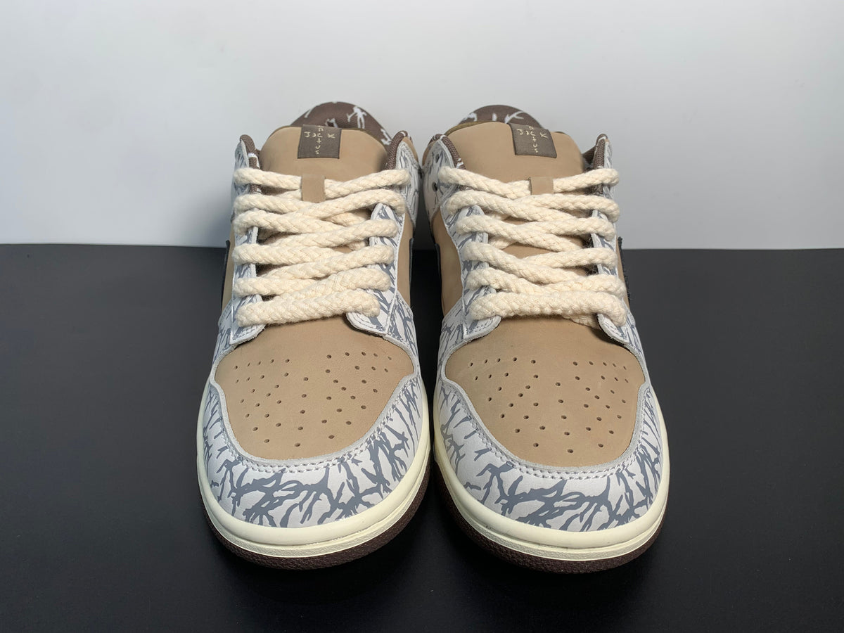 Nike SB Dunk Low ✖️Travis Scott  Grey White Cashew Fruit CT5053-010 - View 7