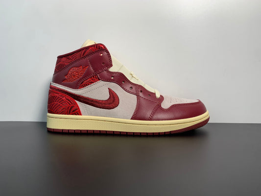 Nike Air Jordan 1 Mid Tiki Leaf Team Red DZ2820-601 - Main View