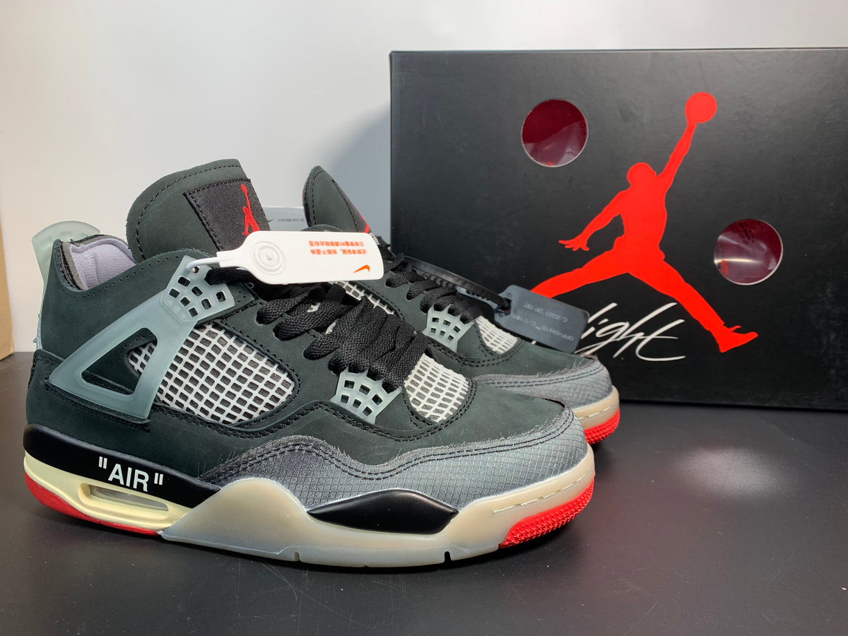 OFF-WHITE x Air Jordan 4 “Bred” CV9388-001 - Angle View 6