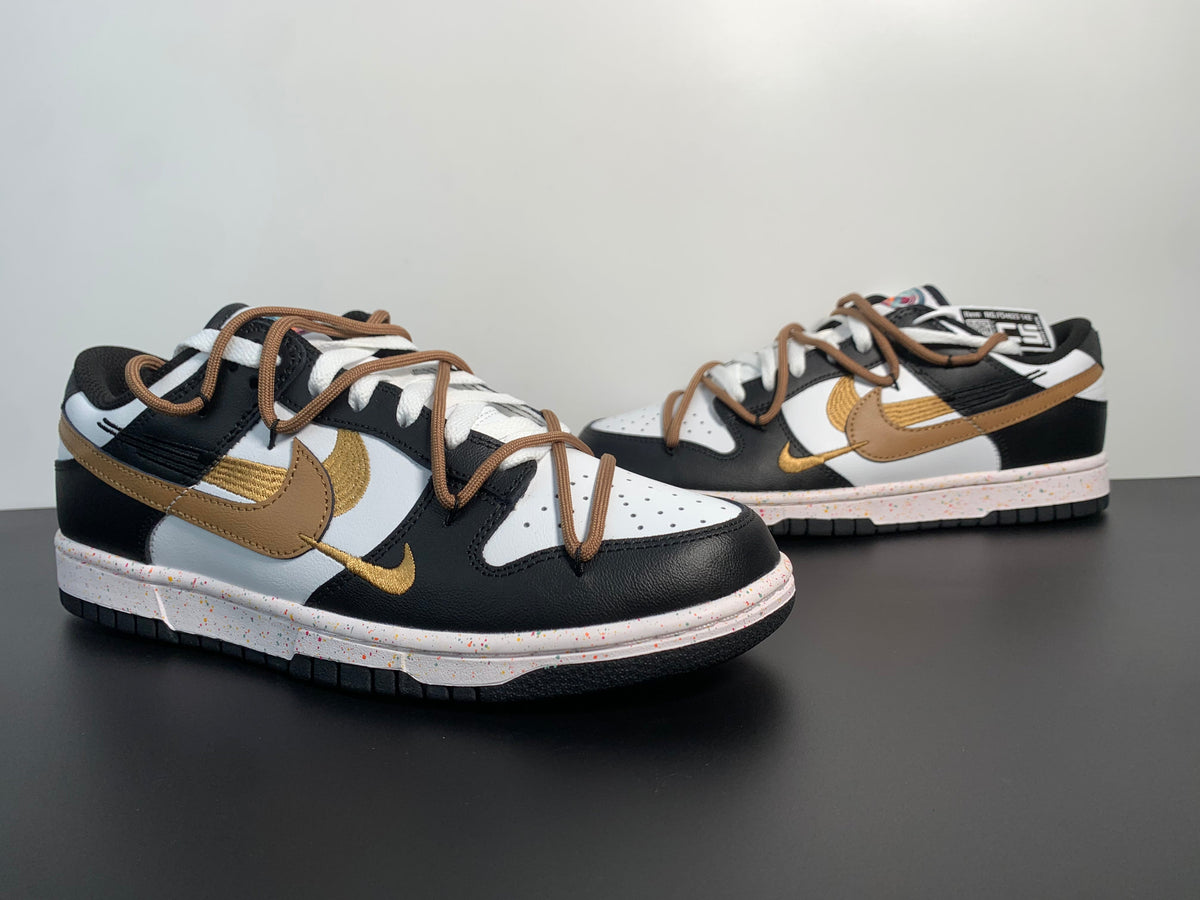 SB Dunk Low”Multi-Color White Black Brown Swoosh FD4623-142 - View 3