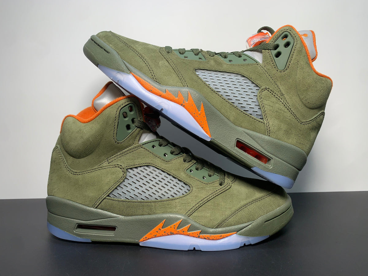 Nike Air Jordan 5 Retro Olive Solar Orange DD0587-308 - Angle View 4