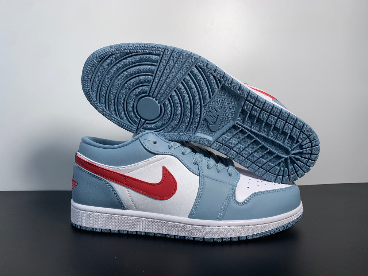 Air Jordan 1 Low Blue Whisper Dune Red DC0774-164 - Angle View 6