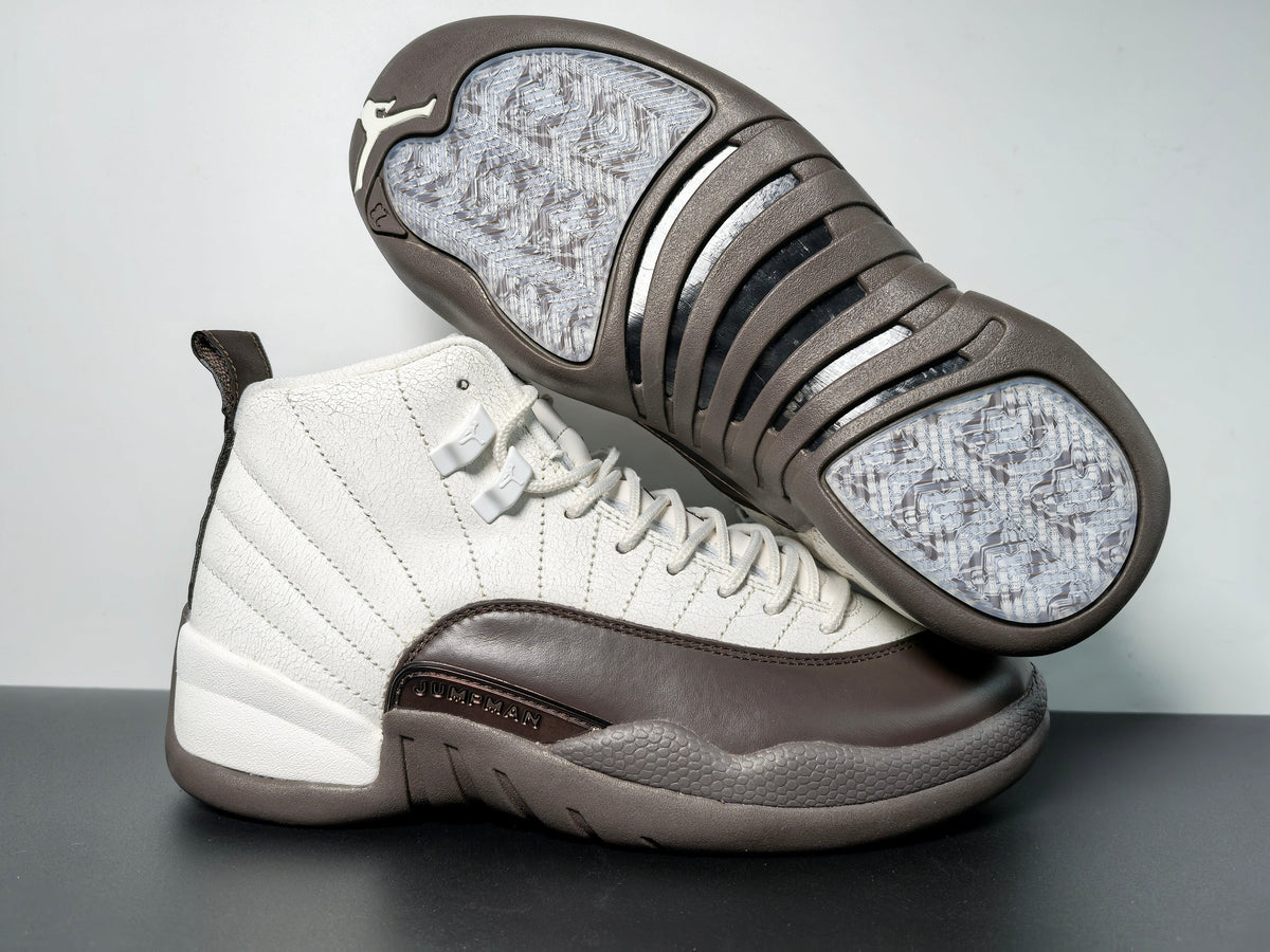 Air Jordan 12 White Baroque Brown-Sail - Angle View 5