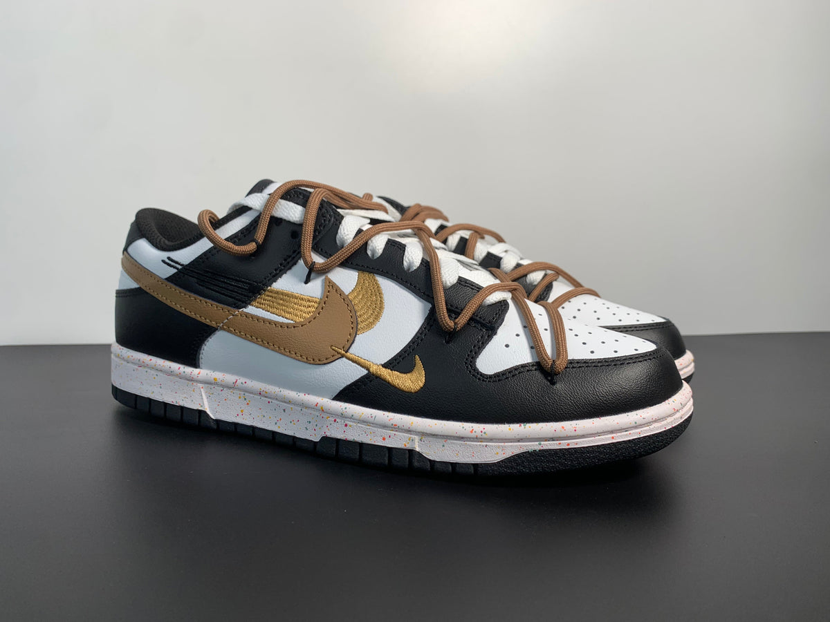 SB Dunk Low”Multi-Color White Black Brown Swoosh FD4623-142 - View 4