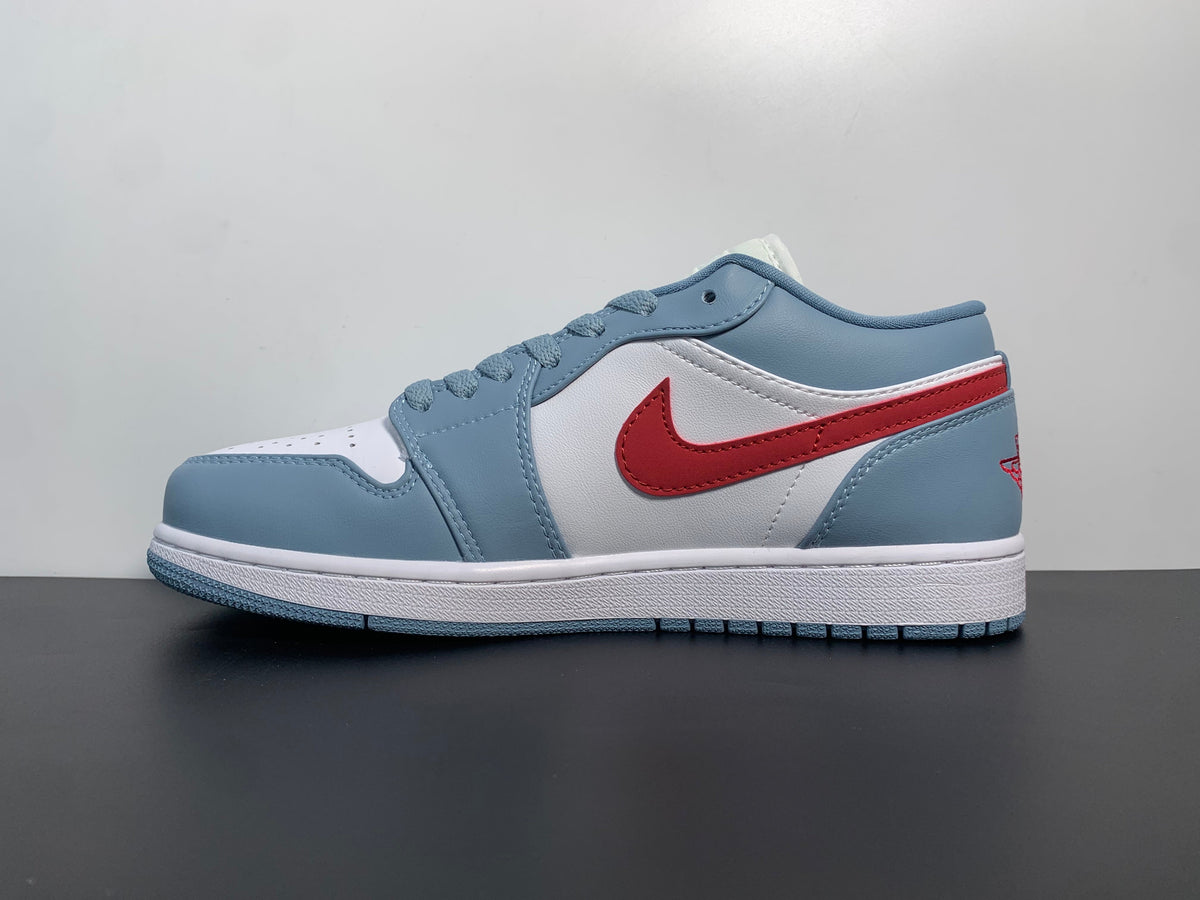 Air Jordan 1 Low Blue Whisper Dune Red DC0774-164 - Angle View 2