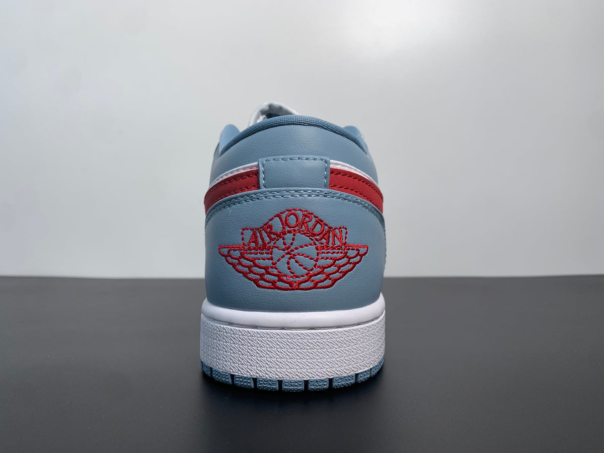 Air Jordan 1 Low Blue Whisper Dune Red DC0774-164 - Angle View 7