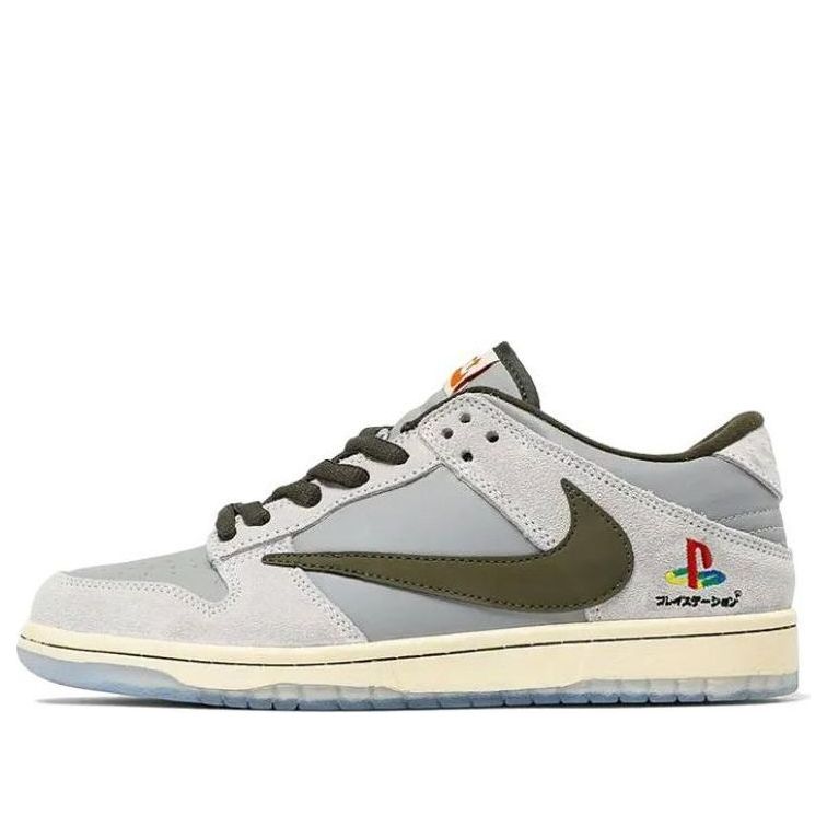 Nike x Travis Scott x PlayStation Dunk Low ‘Grey White - View 1